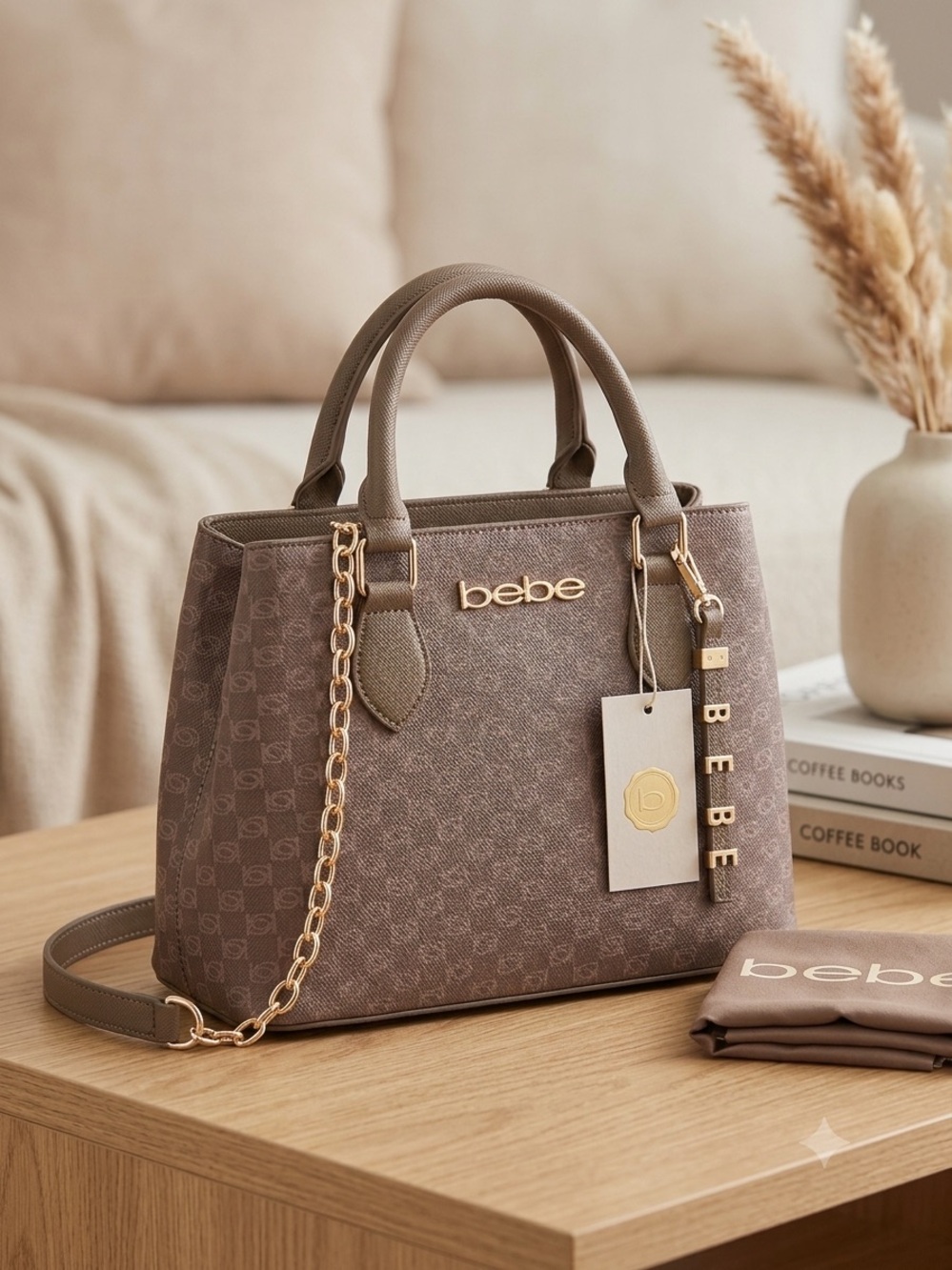 👜 NEW Bebe Satchel Crossbody Bag | Brand New With Tags | Taupe/Brown